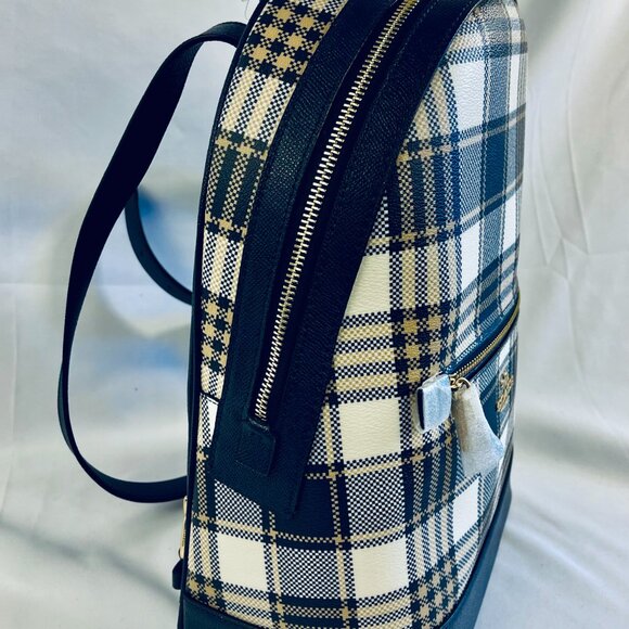 COACH Kenley Backpack Plaid Print - Picture 2 of 6